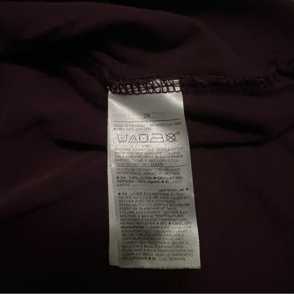 Boxy Maroon Top 2x Cropped Long Sleeve - Picture 4 of 4